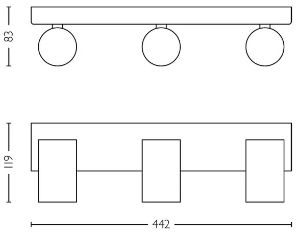 Spot pentru baie Philips IDRIS 3xGU10/5W/230V IP44 negru/auriu
