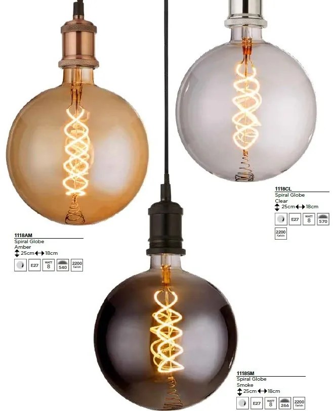 Bec decorativ de dimensiuni mari E27 dimabil 8W 2200K Giant LED Globe Clear