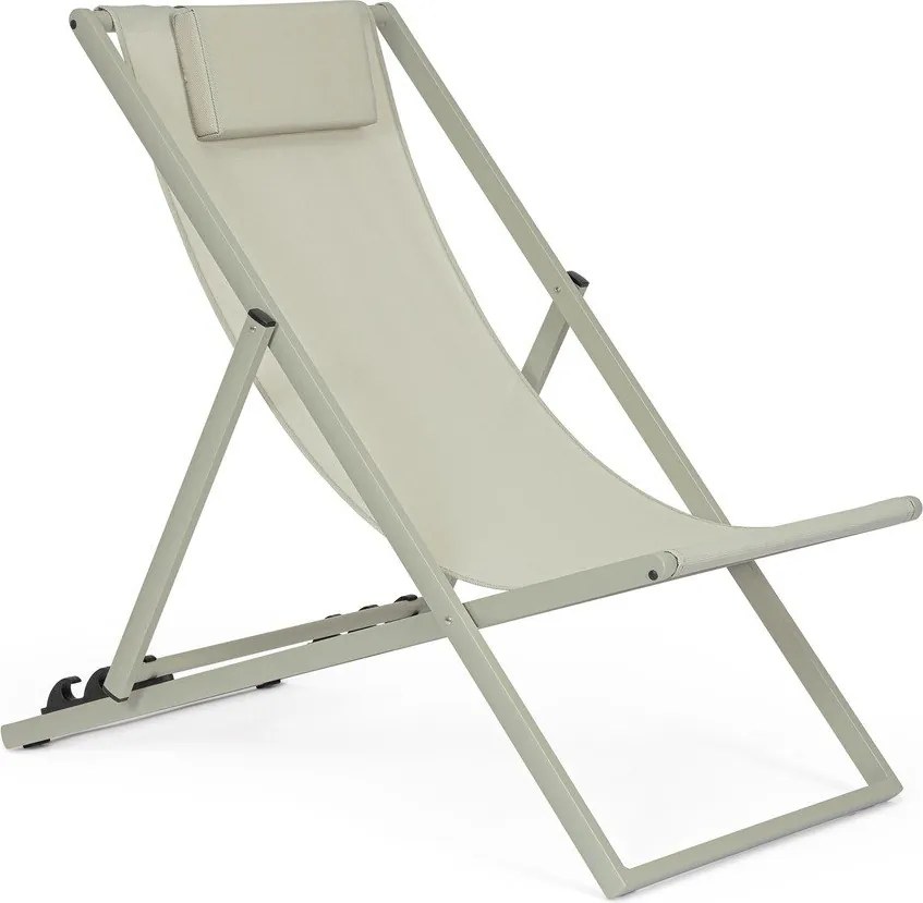 Șezlong de grădină taupe din metal Taylor – Bizzotto