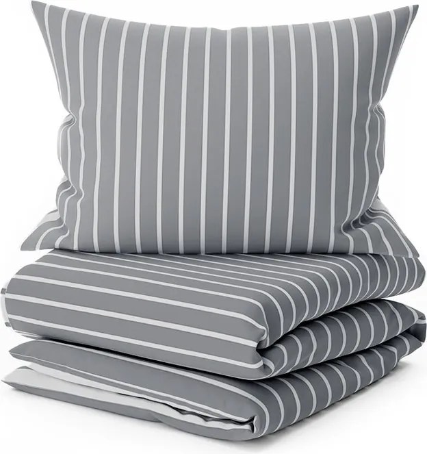 Povlečení z Renforcé bavlny CAPRIVI šedé knoflík Dimensiune lenjerie de pat: 70 x 90 cm | 140 x 220 cm