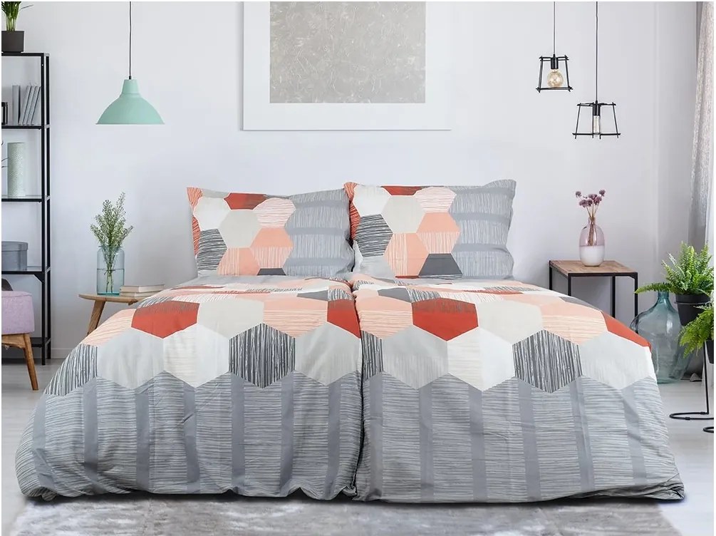 Lenjerie de pat din bumbac Renforce HONEY COMB gri Dimensiune lenjerie de pat: 70 x 90 cm | 140 x 200 cm