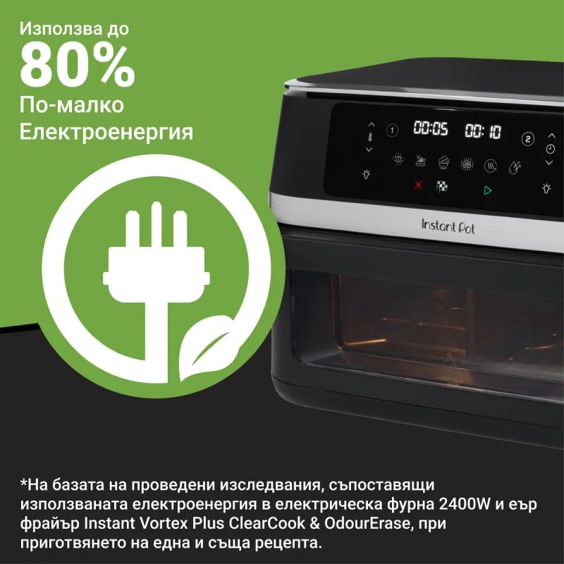 Friteuză dublă cu aer cald 8-în-1 Instant Pot Vortex VersaZone XL ClearCook 140-3025-01-EU, 2800 W, 12 l, 205 °C, EvenCrisp, Finalizare sincronizată a programelor, Comandă tactilă, Negru/Inox