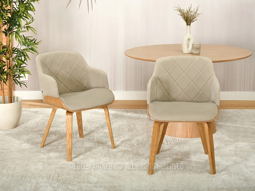 Scaun Sorien K (bej + stejar). Promo -16%. 1111267