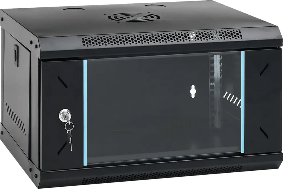 vidaXL Dulap de rețea montat pe perete 6U 19" IP20 53x40x30 cm