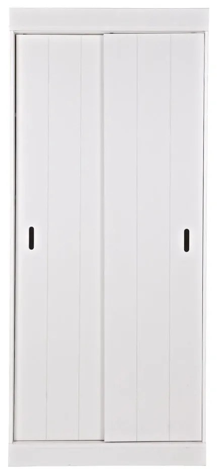 Dulap din lemn cu uși glisante WOOOD Row, alb