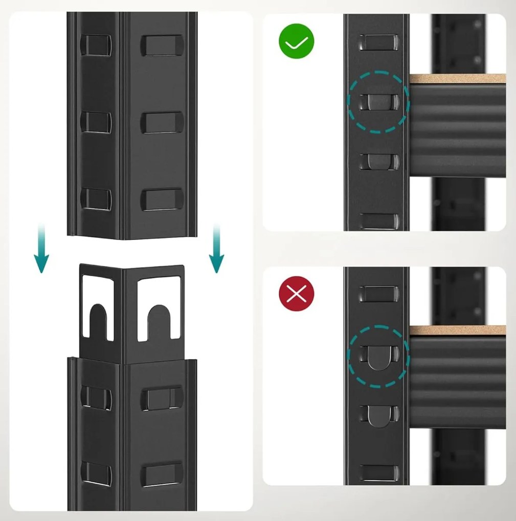 Raft metalic cu polite TAYLOR 5 polite 150x75 cm