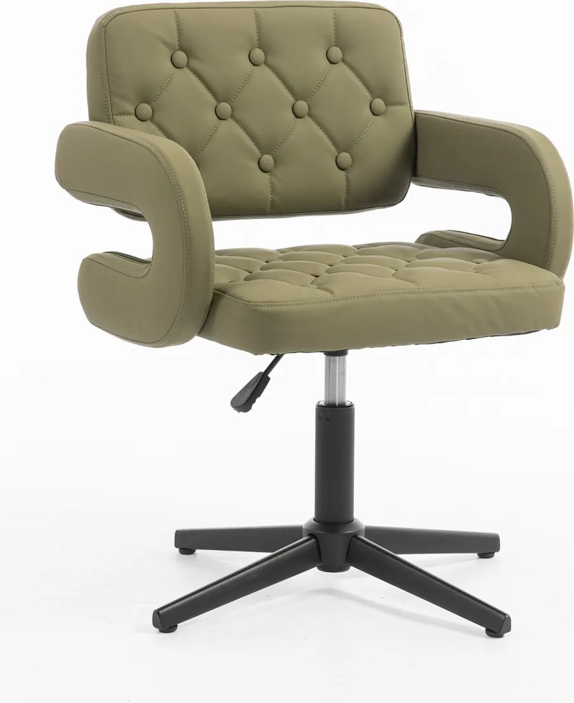 HR8403CROSS Scaun Khaki Piele Ecologica Premium Soft cu Bază Neagră