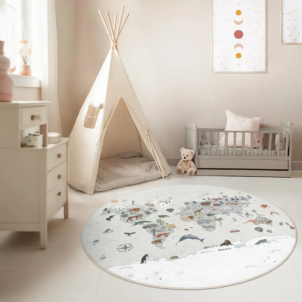 Covor de joacă pentru copii lavabil ø120 cm Big World – Mila Home