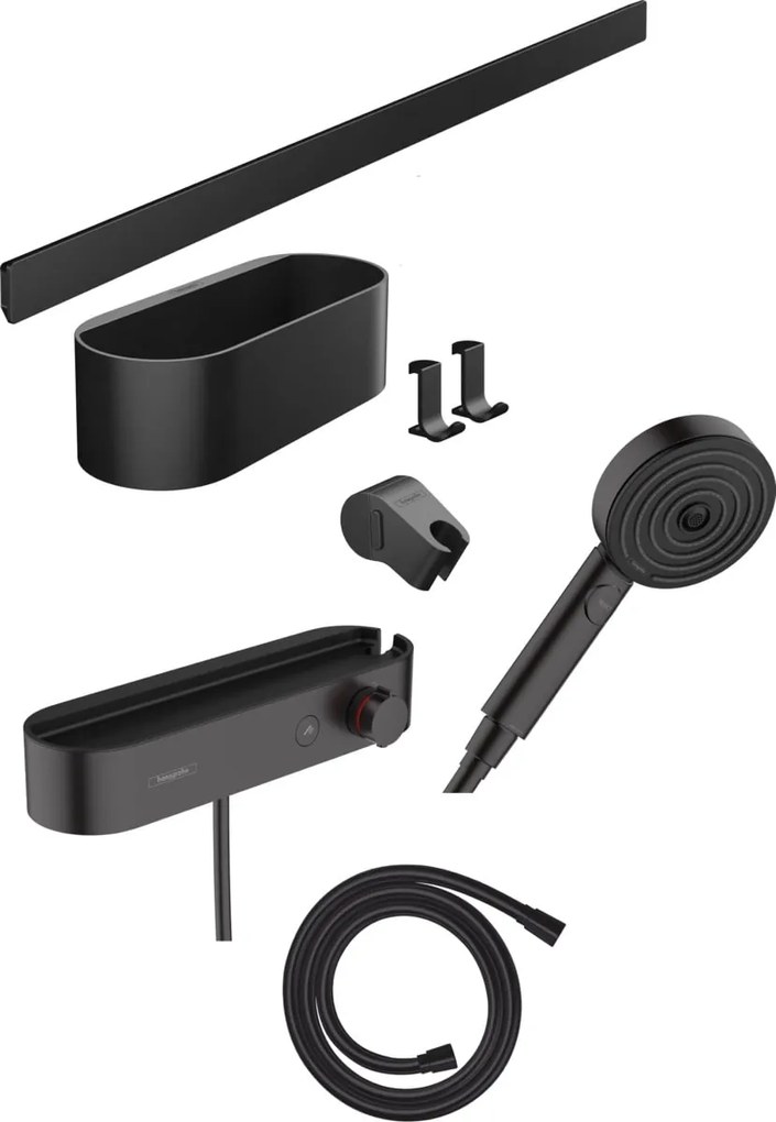 Hansgrohe WallStoris baterie de duș perete cu termostat negru 24250670