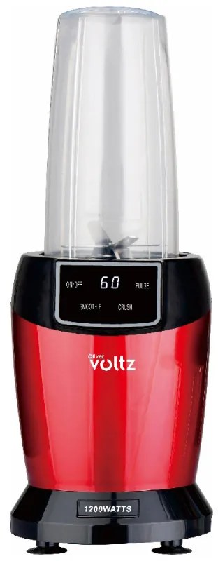Nutri Blender Oliver Voltz OV51162FR, 1200W, 2 pahare, 1 l/800 ml, Fara BPA, Afisaj LED, Rosu