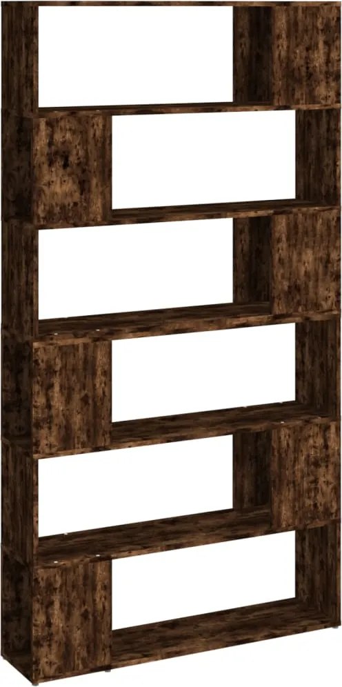 vidaXL Bibliotecă/Separator de cameră, stejar afumat, 100x24x188 cm