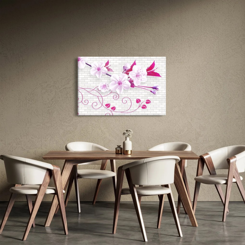 Tablou cu creangă înflorită (90x60 cm)