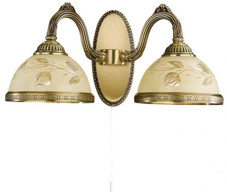 Aplica de perete din alama cu sticla decorata design italian II 6208