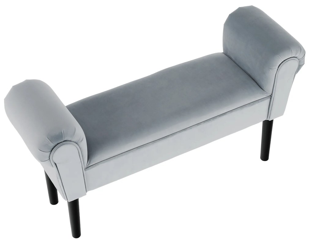Bancă, catifea Velvet, gri deschis/negru, BURDA