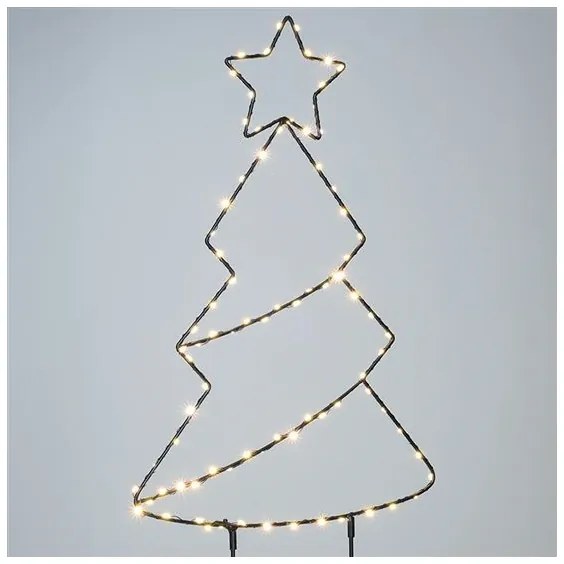 Solight 1V290 - Decorațiune LED de exterior pentru Crăciun, 85 LED, 3xAA, IP44, lumină caldă, în formă de brad