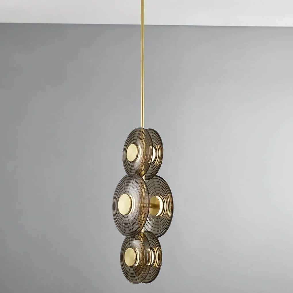 Lustra suspendata LUX Sticla, Fumurie, Otel, GRISTON PI1892706-AGB-CE HVL