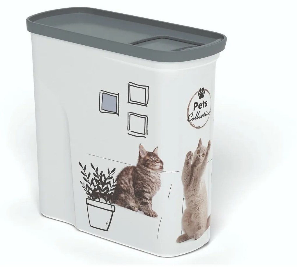 Recipient pentru hrană de animale Curver ,  model pisică, 2 l, 2 l