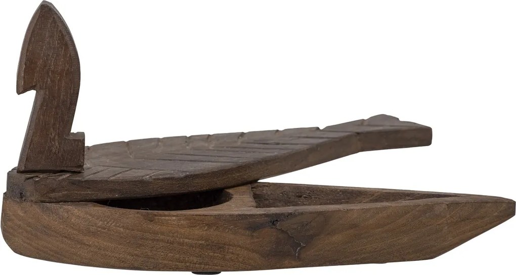 Cutie de depozitare cu capac din lemn reciclat maro, 25x5x9 cm, „Hamida”