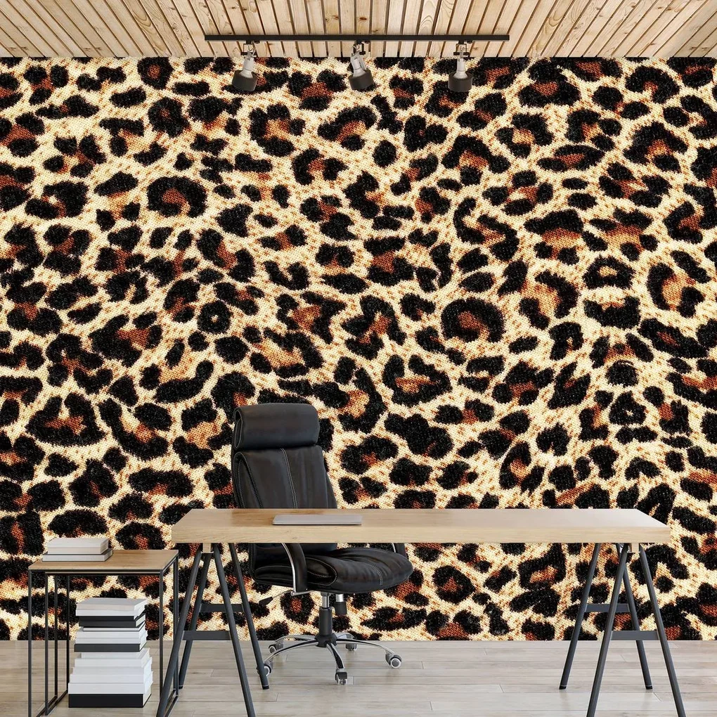 Fototapet - Fibre de păr de leopard (152,5x104 cm), în 8 de alte dimensiuni noi