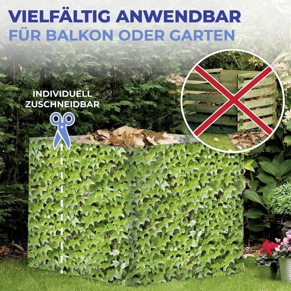 Paravan pentru balcon verde din plastic 500x85 cm Wilder Wein – Maximex