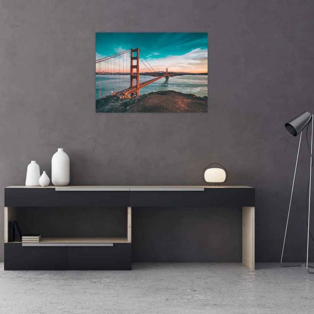 Tablou pe sticlă - Golden Gate, San Francisco (70x50 cm)