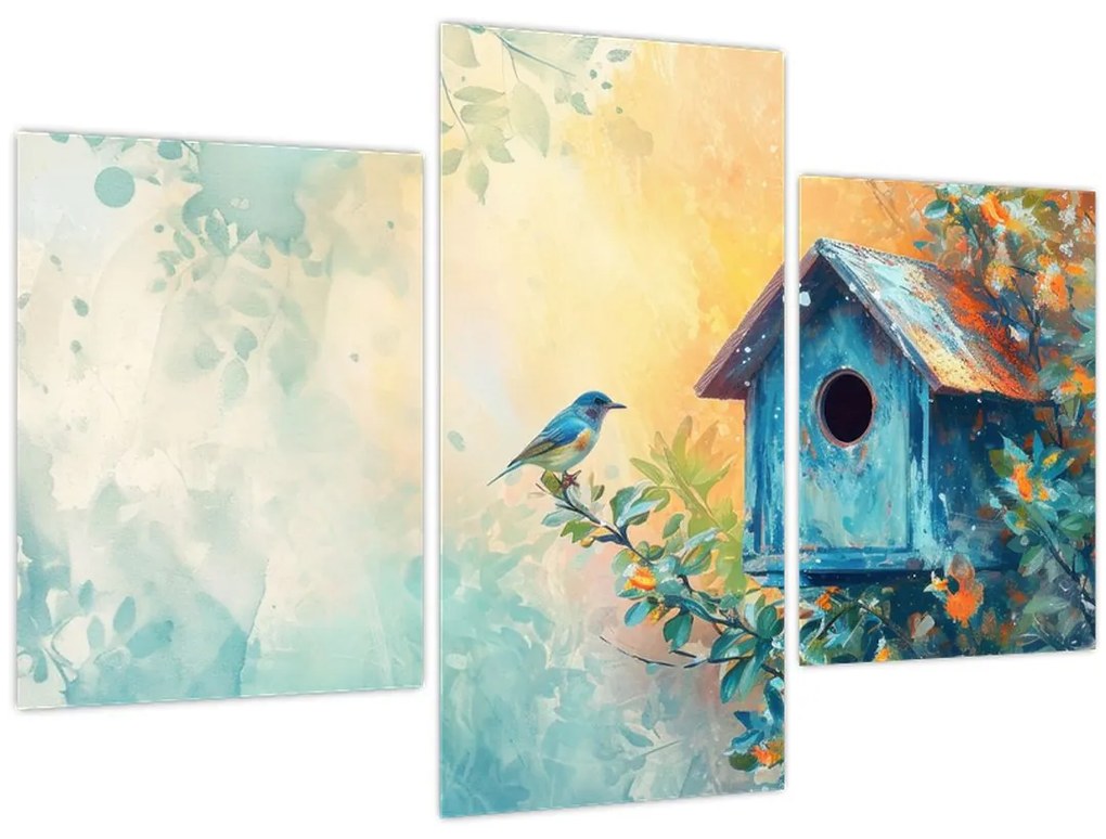 Tablou - Birdhouse, acuarelă, acuarelă (90x60 cm)