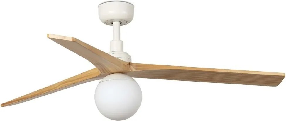 Lustra cu Ventilator aplicat tavan cu telecomanda KLIM M 125cm, alb/ pin