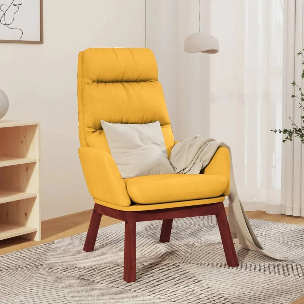 341166 vidaXL Scaun de relaxare, galben muștar, material textil