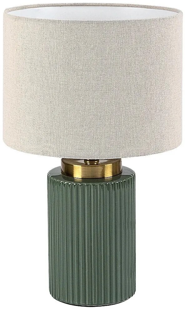 Lampa de masa ceramica verde abajur alb Glovy