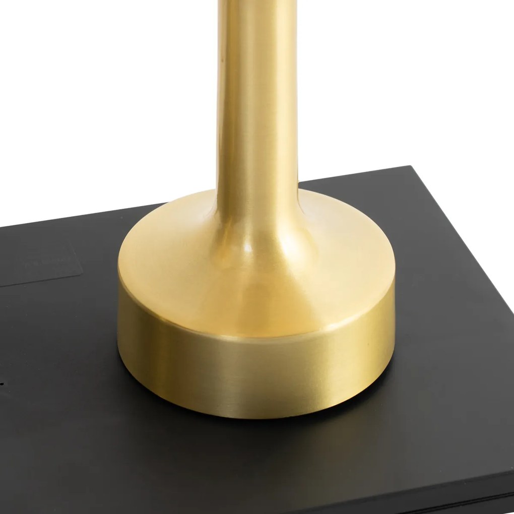 Set de 2 lămpi de masă aurii cu bej RGBW reîncărcabile - Elise