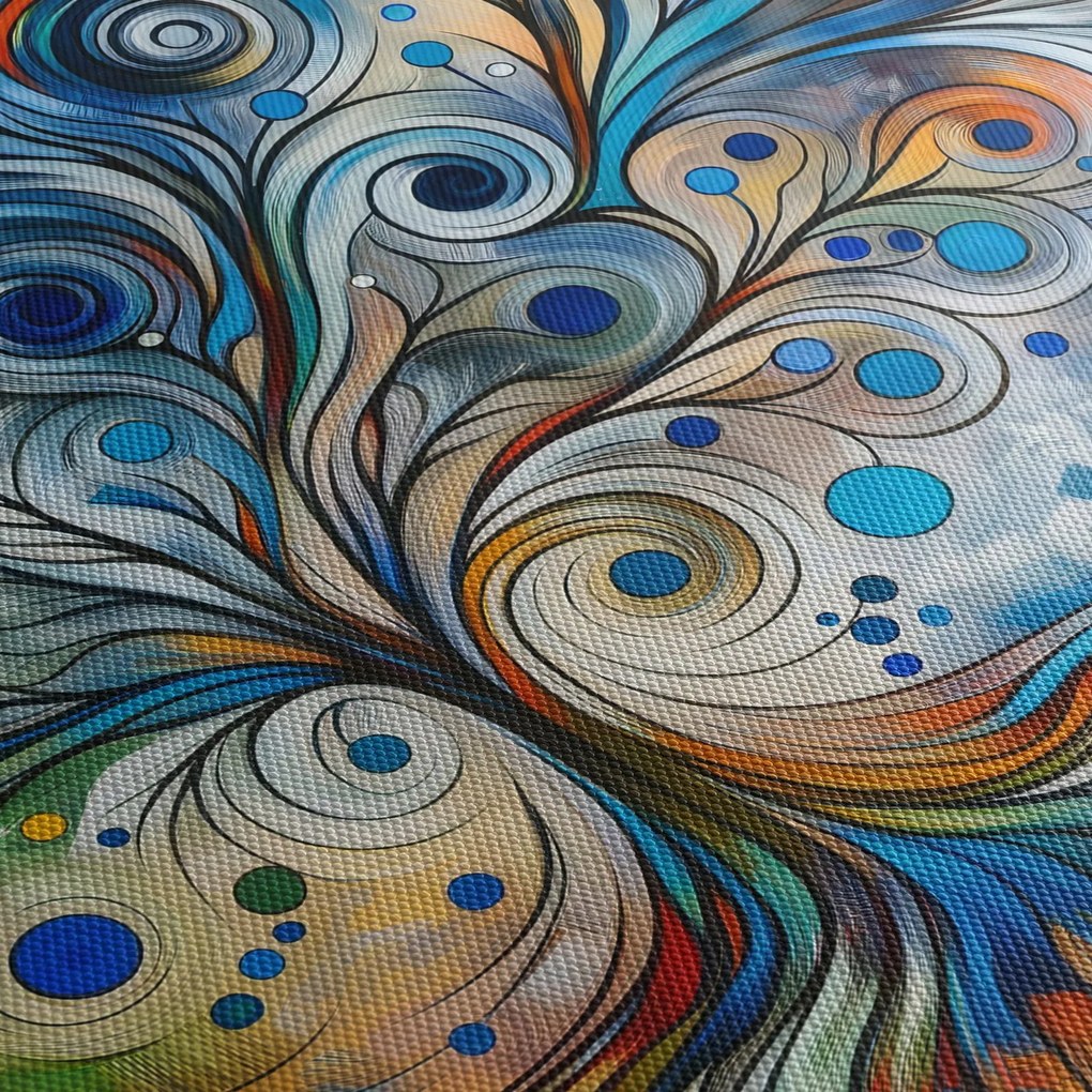 Tablou – Arbore energetic colorat (cu ceas) (90x30 cm)