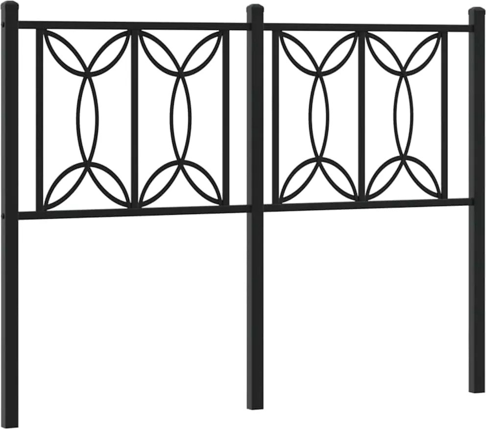 vidaXL Tăblie de pat de schimb metalică, negru, 120 cm