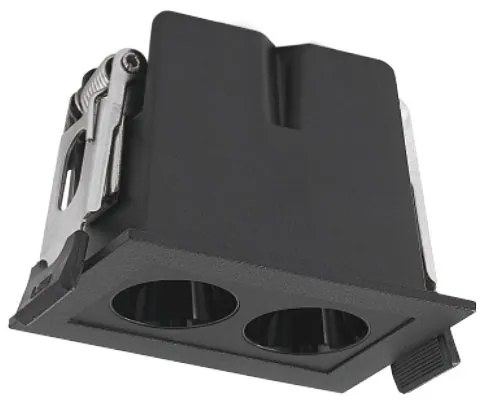 Corp incastrabil cu 2 spoturi LED BLAU negru