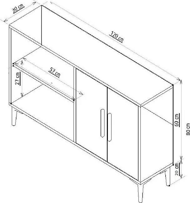 Consola, Hanah Home, Ansel, 120x80x30 cm, Stejar safir / Aur