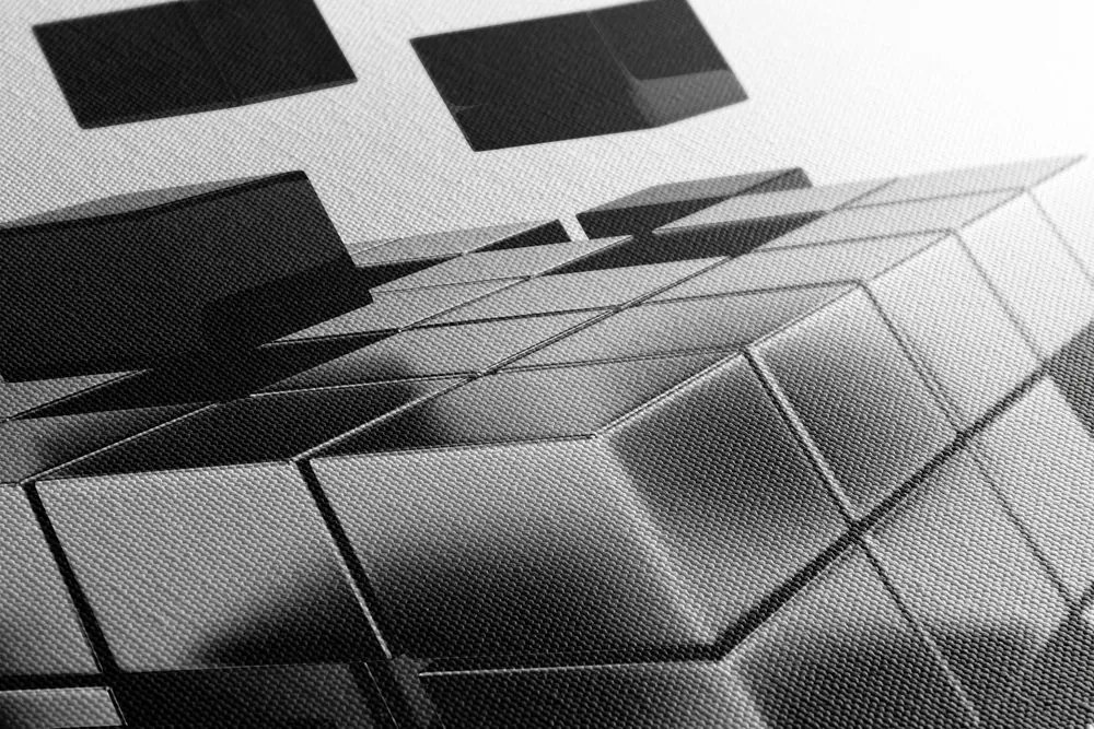 Tablou cubul strategic în design alb-negru