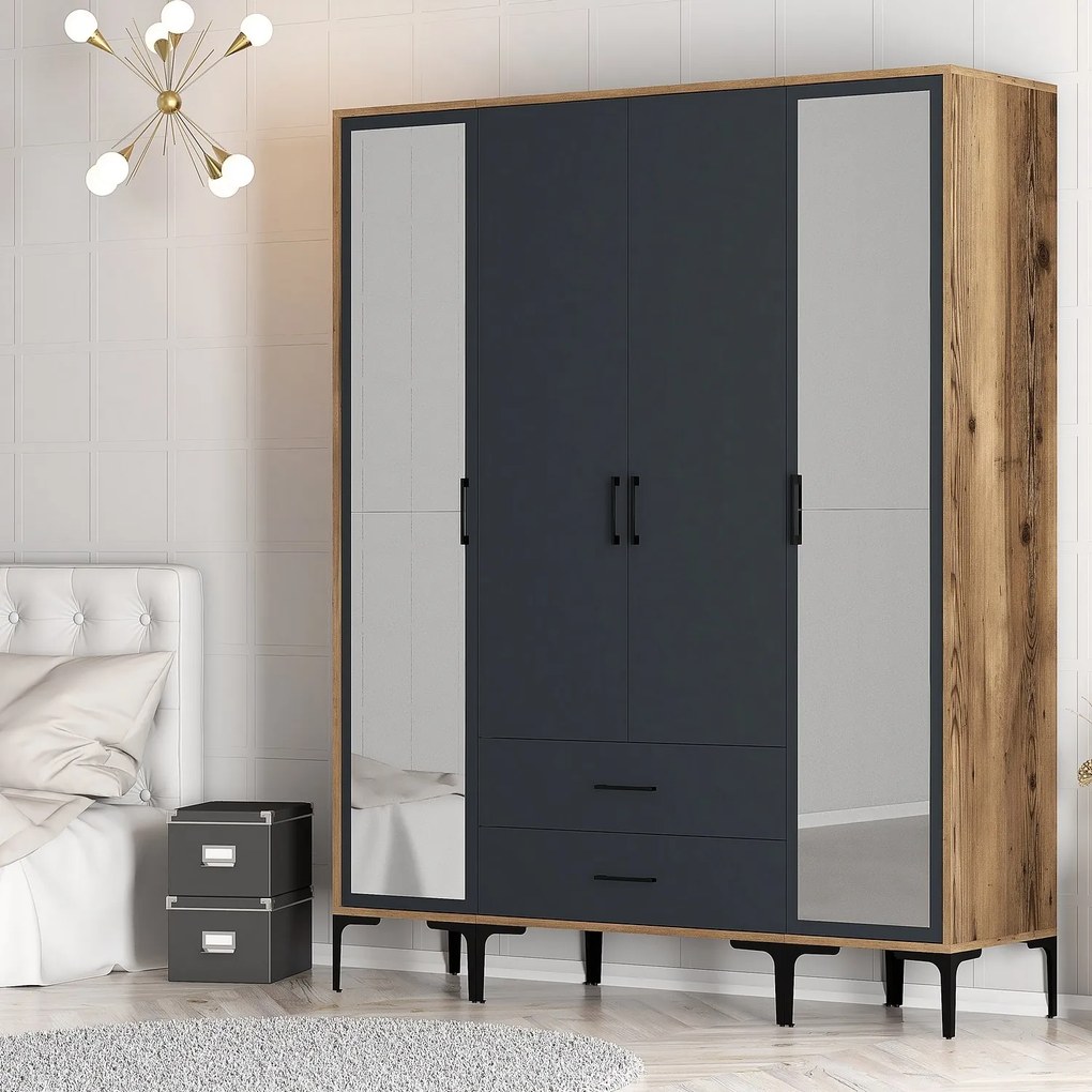 Dulap de haine Kiara RTR (Nuc + antracit). 1088536