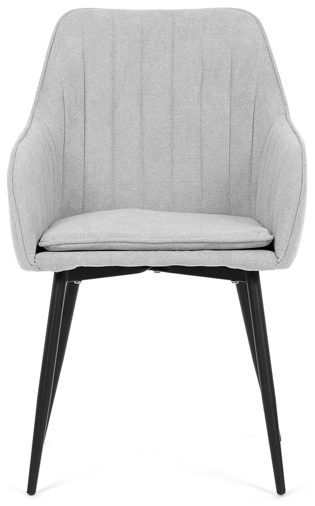 Set de scaune de masă 2 buc, argintiu, 53 x 80 x62 cm