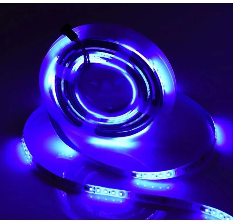 Kit Bandă LED Digitală Lumină Albastră 12W/m 10m 24V cu Transformator 200W și Controler