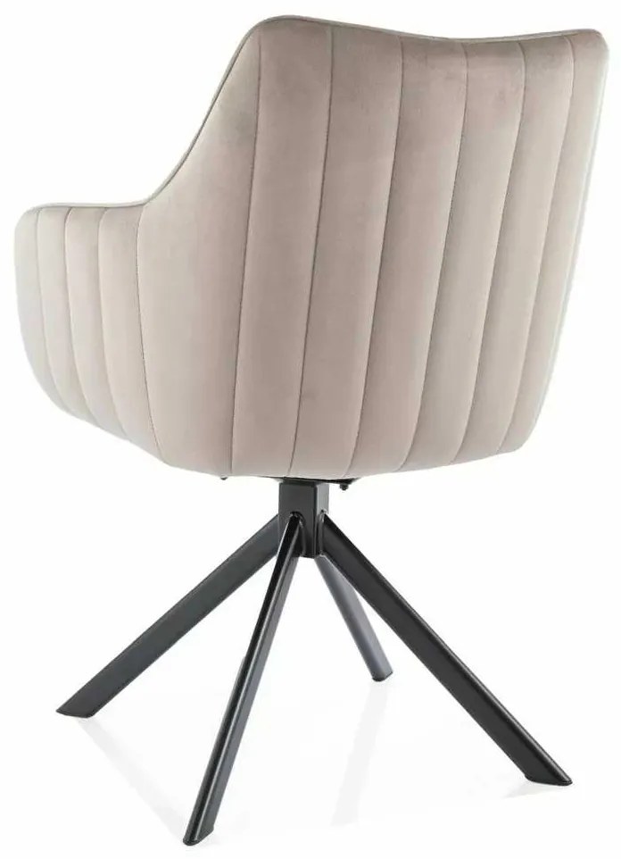 Scaun de bucătărie Azalia Velvet, bej / negru