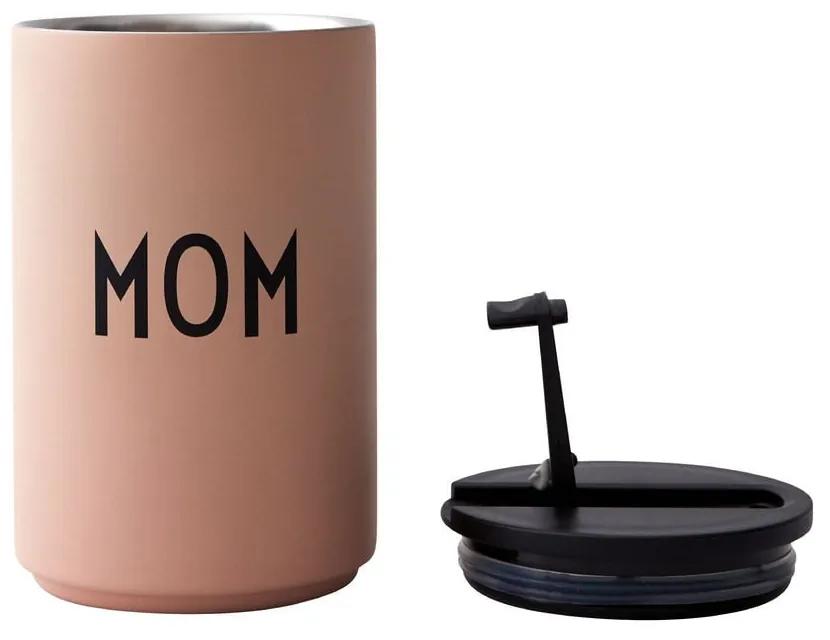 Cană termos roz/bej 350 ml Mom – Design Letters