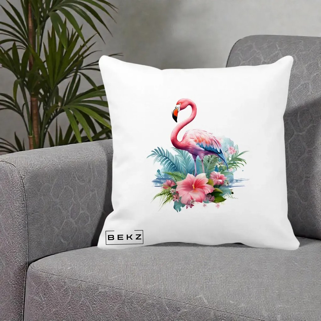 Perna Decorativa Raton in Halat Roz, 40x40 cm, Alba Mata, Husa Detasabila, Perna Inclusa, BEKZ®
