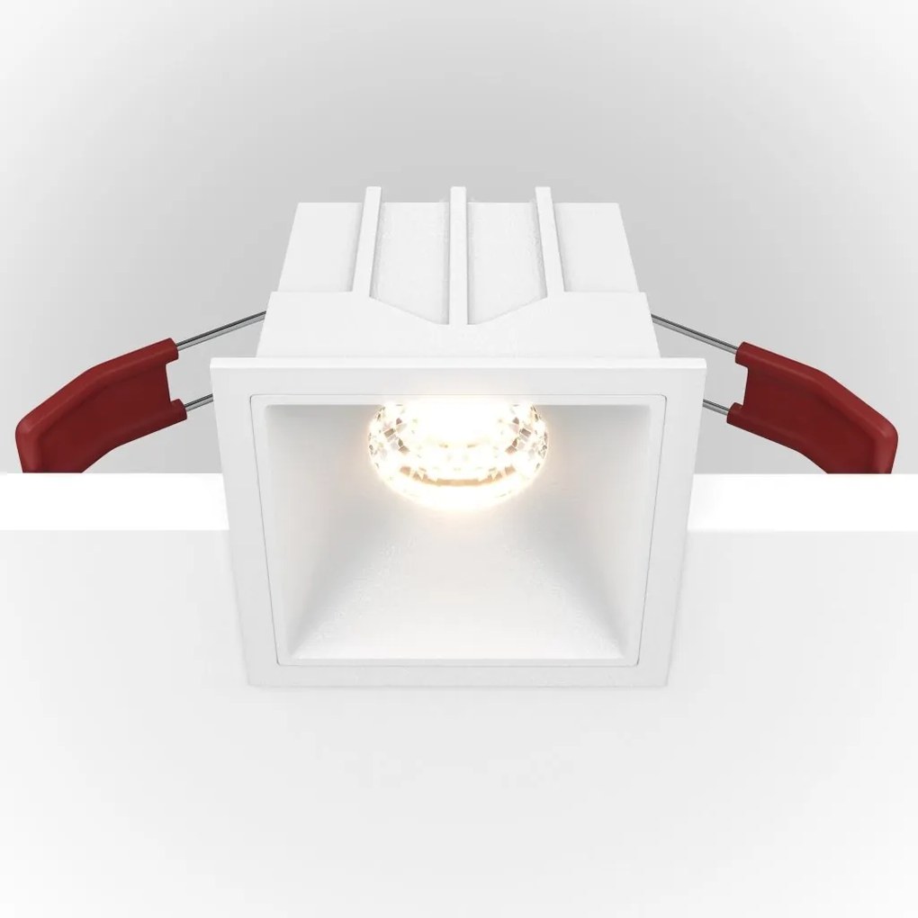 Spot LED incastrabil design tehnic Alpha alb, 6,5x6,5cm, 4000K