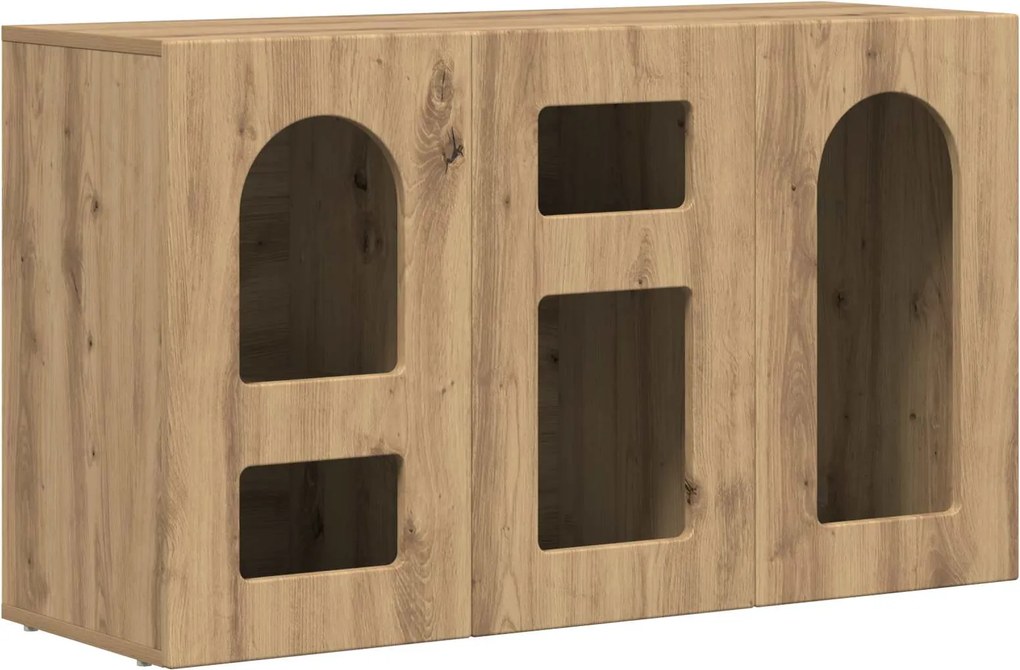 vidaXL Bufet Stejar Artizanal 100 x 35 x 59 cm Lemn compozit