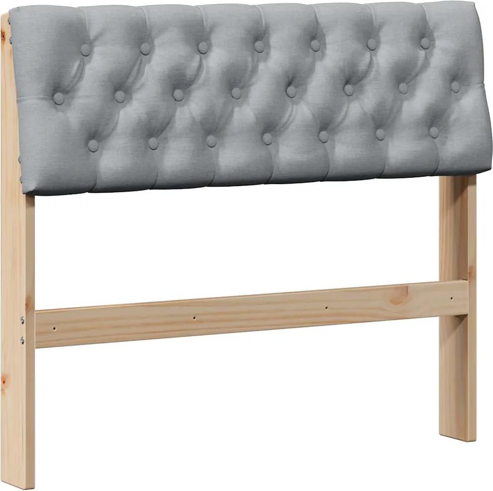 vidaXL Tăblie tapițată Gri deschis 90 cm Lemn de pin masiv