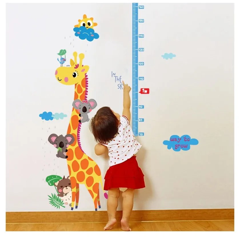 Autocolant pentru copii de tip metru pentru ușă/pentru perete 60x120 cm Giraffe &amp; Koalas – Ambiance