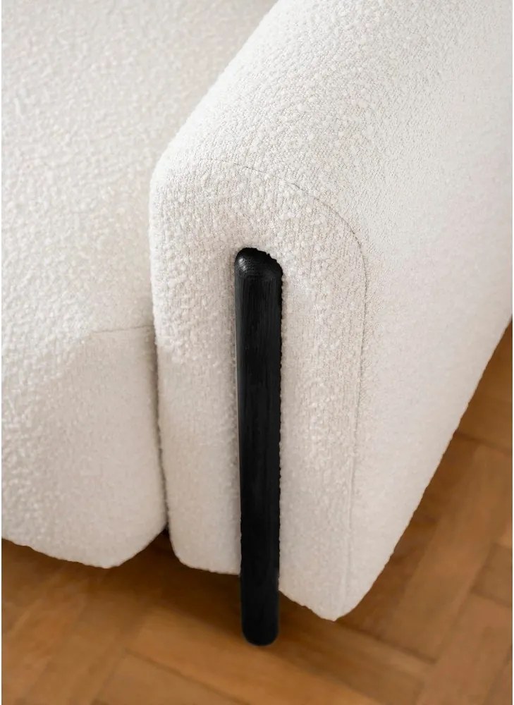 Canapea fildeș extensibilă/cu spațiu de depozitare cu tapițerie din țesătură bouclé 244 cm Arcadova – ELTAP