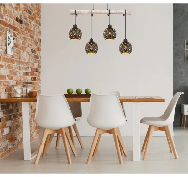 Globo 54029-4H - Candelabru suspendat pe cablu JODIE 4xE27/40W/230V bej/negru