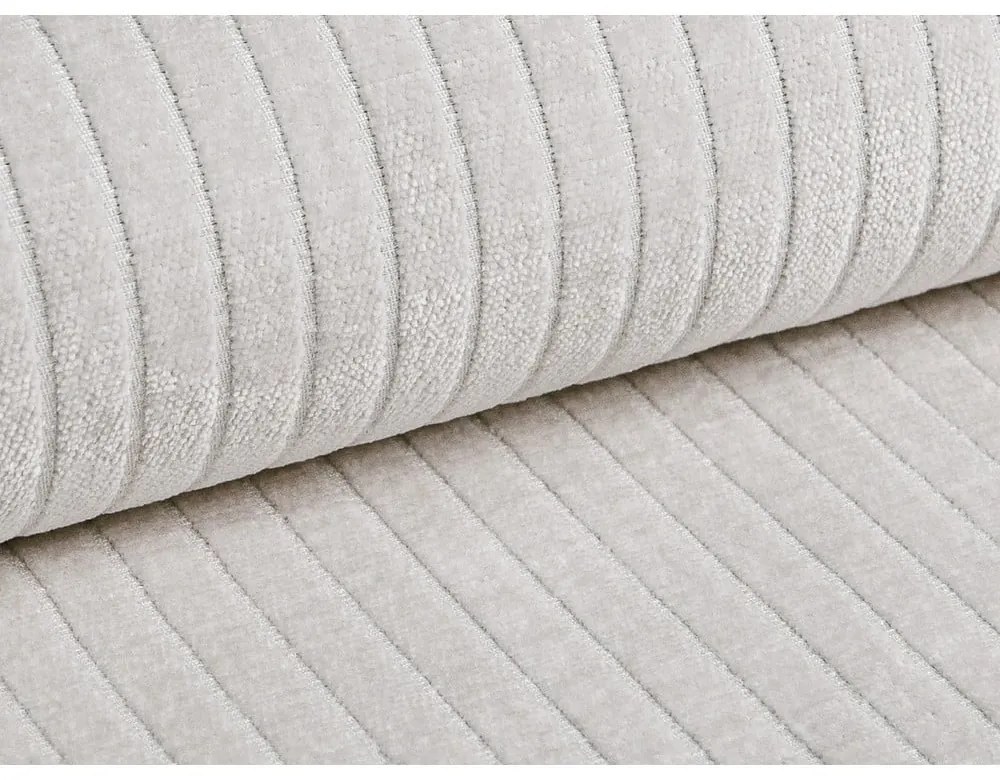 Canapea bej cu tapițerie din catifea reiată 224 cm Bergamo – Cosmopolitan Design