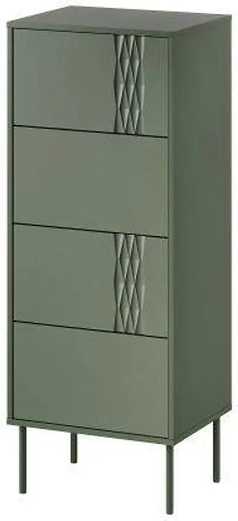 Comoda TRESSE, verde, PAL laminat, 50x40x125 cm