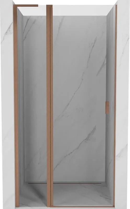 Mexen Mist L uși de duș pivotante 120 cm, transparente, cupru periat - 8A4L-120-000-65-00